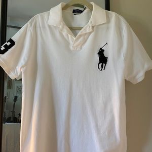 Polo Ralph Lauren - Custom Slim Fit Size Large Big Pony Shirt - White